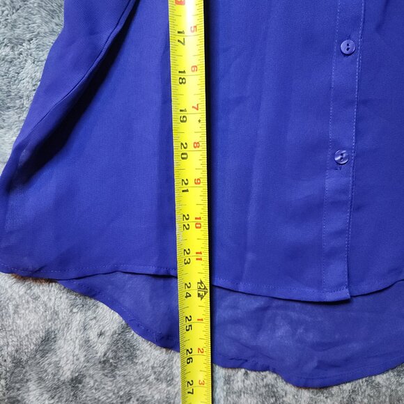 DECREE Sleeveless Top Womens Blue Career Formal Blouse Semi Sheer Size S NEW - Picture 8 of 8